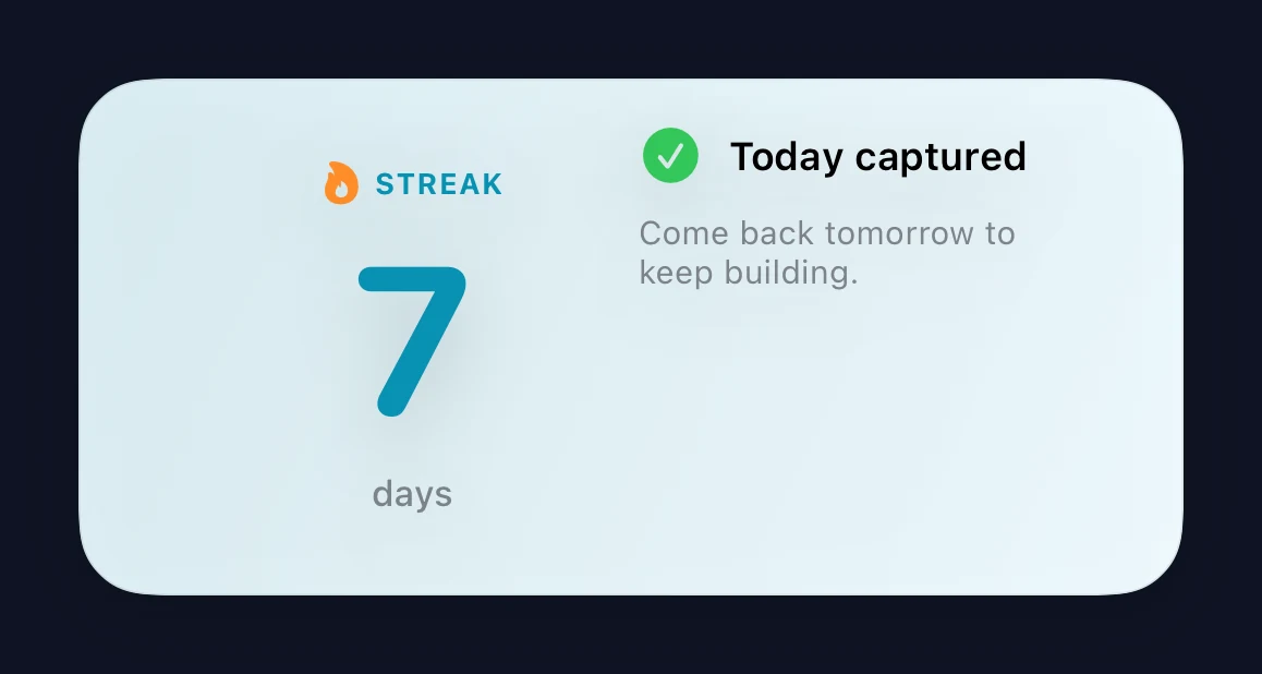 Capture Streak medium widget