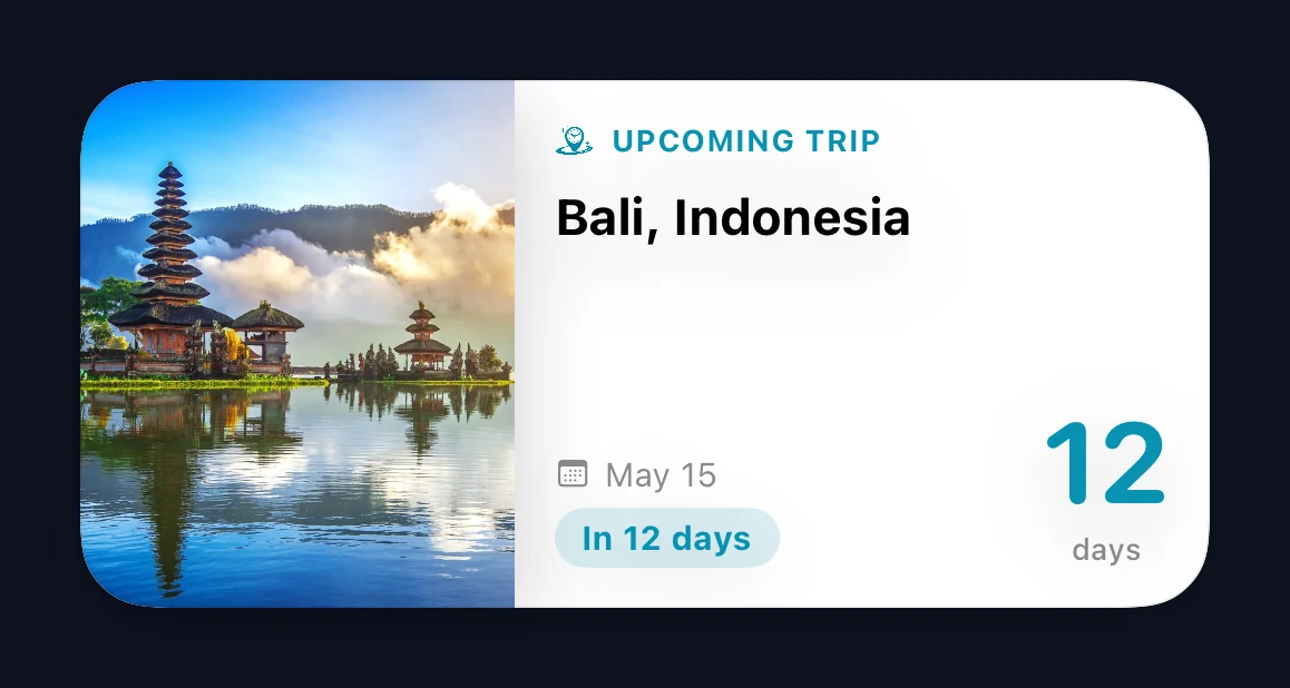 Trip Countdown medium widget